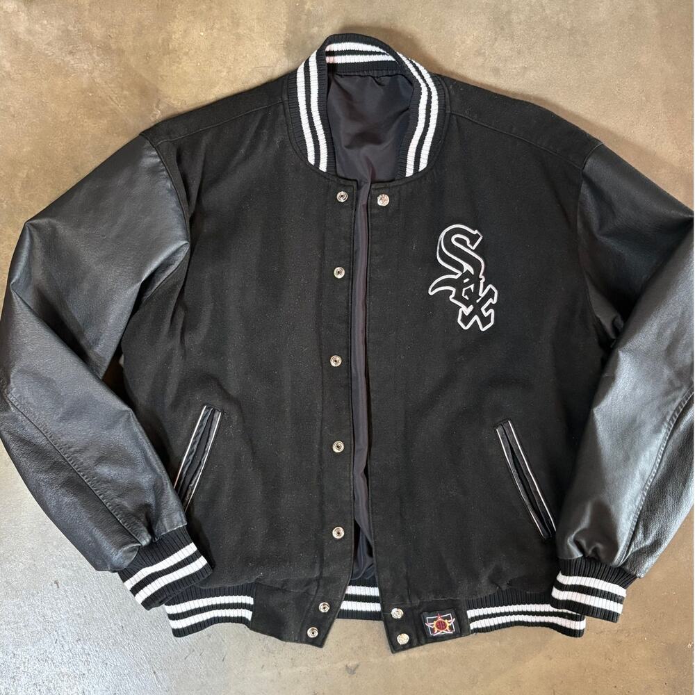 Vintage Chicago White Sox MLB Jeff Hamilton Reversible Bomber Jacket